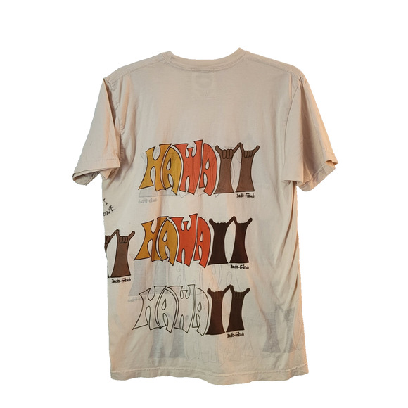 VTG ando & friends Brown & Orange Hawaii Hang Loose Shaka Hand Tan TShirt Med - Picture 3 of 10